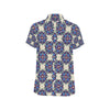 lotus Boho Pattern Print Design LO08 Men's Short Sleeve Button Up Shirt