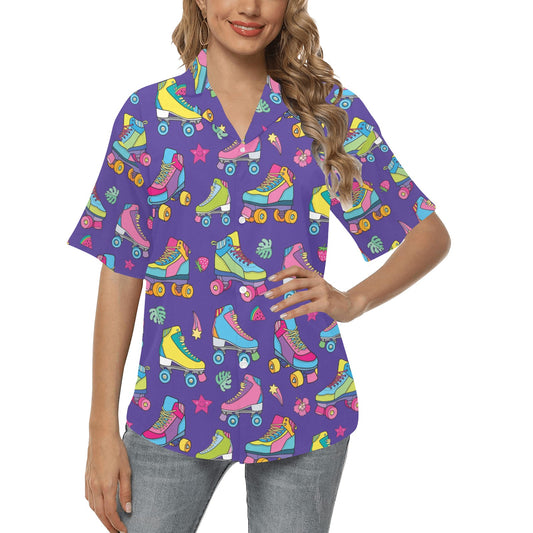 Roller skate Colorful Pattern Print Design A05 Women's Hawaiian Shirt