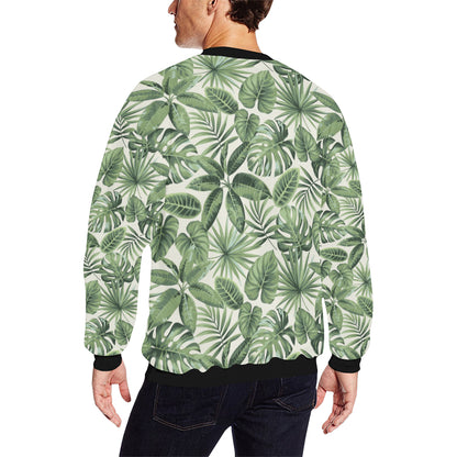 Palm Leaves Pattern Print Design PL014 Men Long Sleeve Sweatshirt