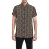 Ethnic Style Print Pattern Men's Short Sleeve Button Up Shirt