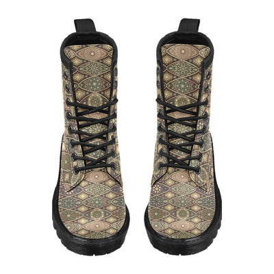 Mandala Motif Themed Design Print Women's Boots