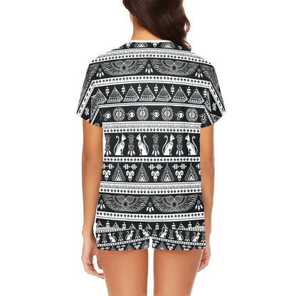 Tribal Pattern Print Design LKS305 Women's Short Pajama Set