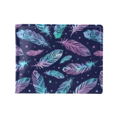 Feather Aztec Design Print Men's ID Card Wallet