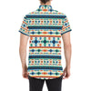 Aztec Pattern Print Design 02 Men's Short Sleeve Button Up Shirt