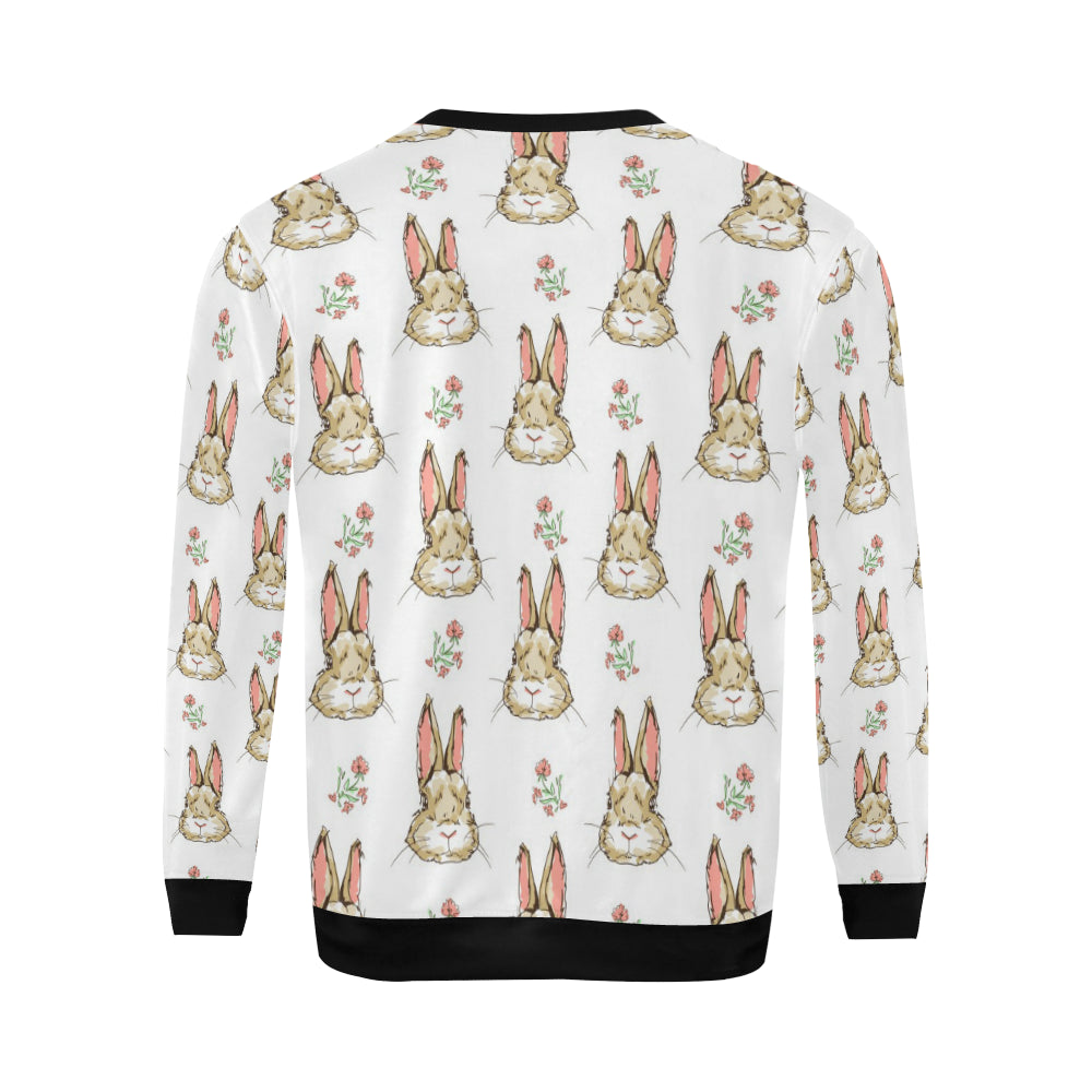 Rabbit Pattern Print Design RB09 Men Long Sleeve Sweatshirt