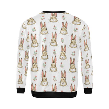 Rabbit Pattern Print Design RB09 Men Long Sleeve Sweatshirt