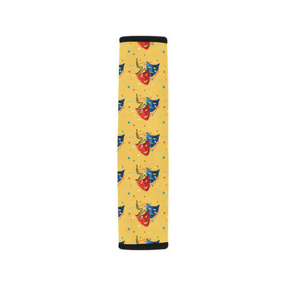 Acting Mask Pattern Print Design 02 Car Seat Belt Cover