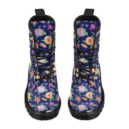 Dahlia Pattern Print Design DH010 Women's Boots