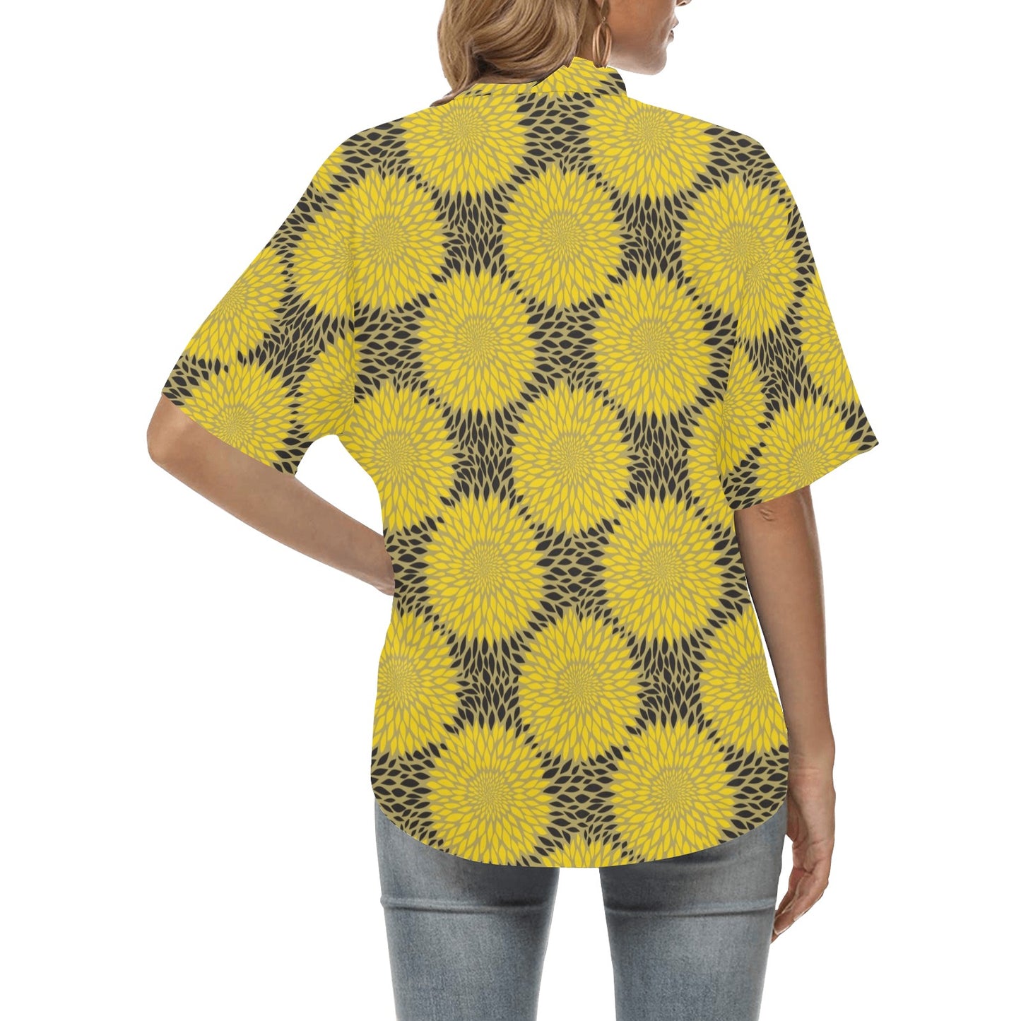 Sunflower Pattern Print Design SF06 Women's Hawaiian Shirt