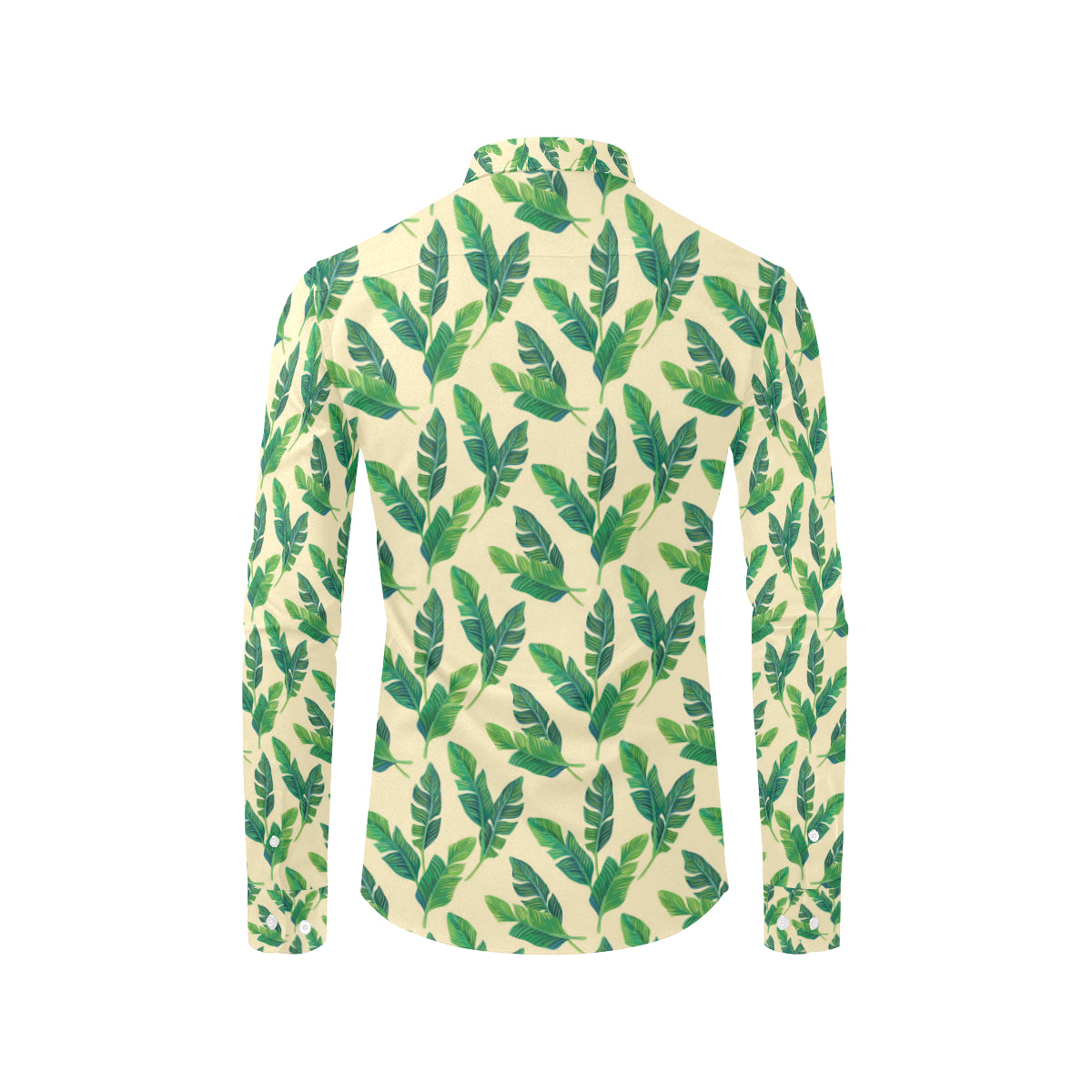 Banana Leaf Pattern Print Design 01 Men's Long Sleeve Shirt