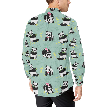 Panda Pattern Print Design A05 Men's Long Sleeve Shirt