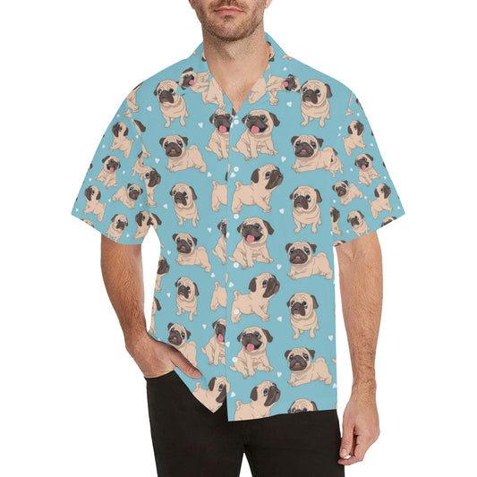 Pug Pattern Print Design A03 Men's Hawaiian Shirt