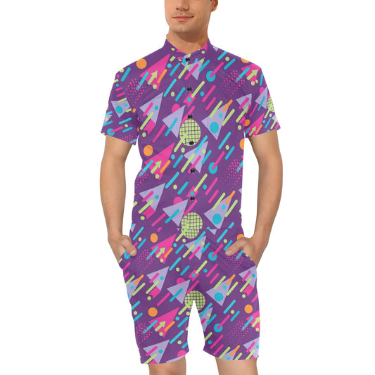 90s Pattern Print Design 4 Men's Romper