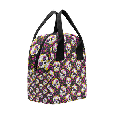 sugar skull Floral Pattern Insulated Lunch Bag