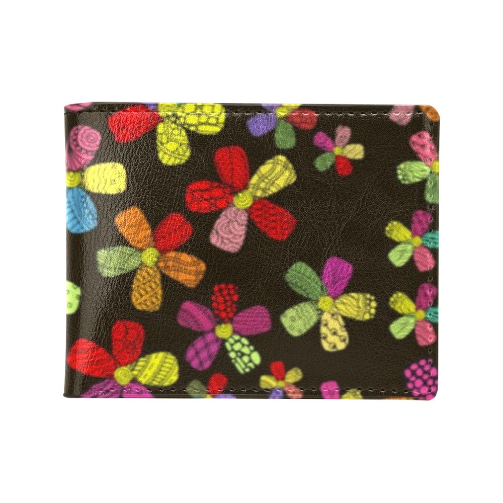 Flower Power Colorful Print Pattern Men's ID Card Wallet