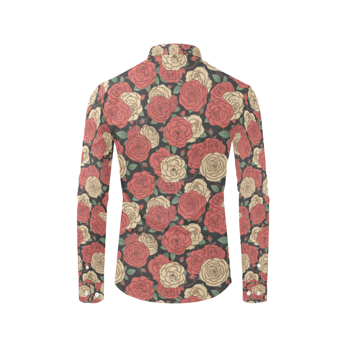 Camellia Pattern Print Design CM01 Men's Long Sleeve Shirt