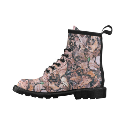 Camouflage Realistic Tree Leaf Print Women's Boots