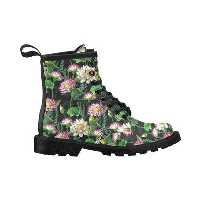 Water Lily Pattern Print Design WL010 Women's Boots