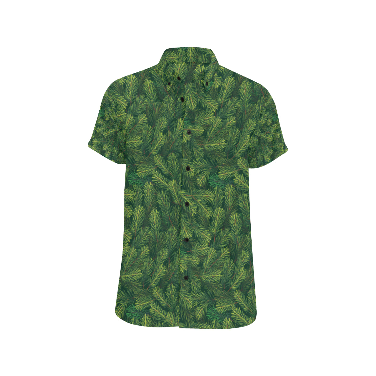 Christmas Tree Pattern Print Design 02 Men's Short Sleeve Button Up Shirt