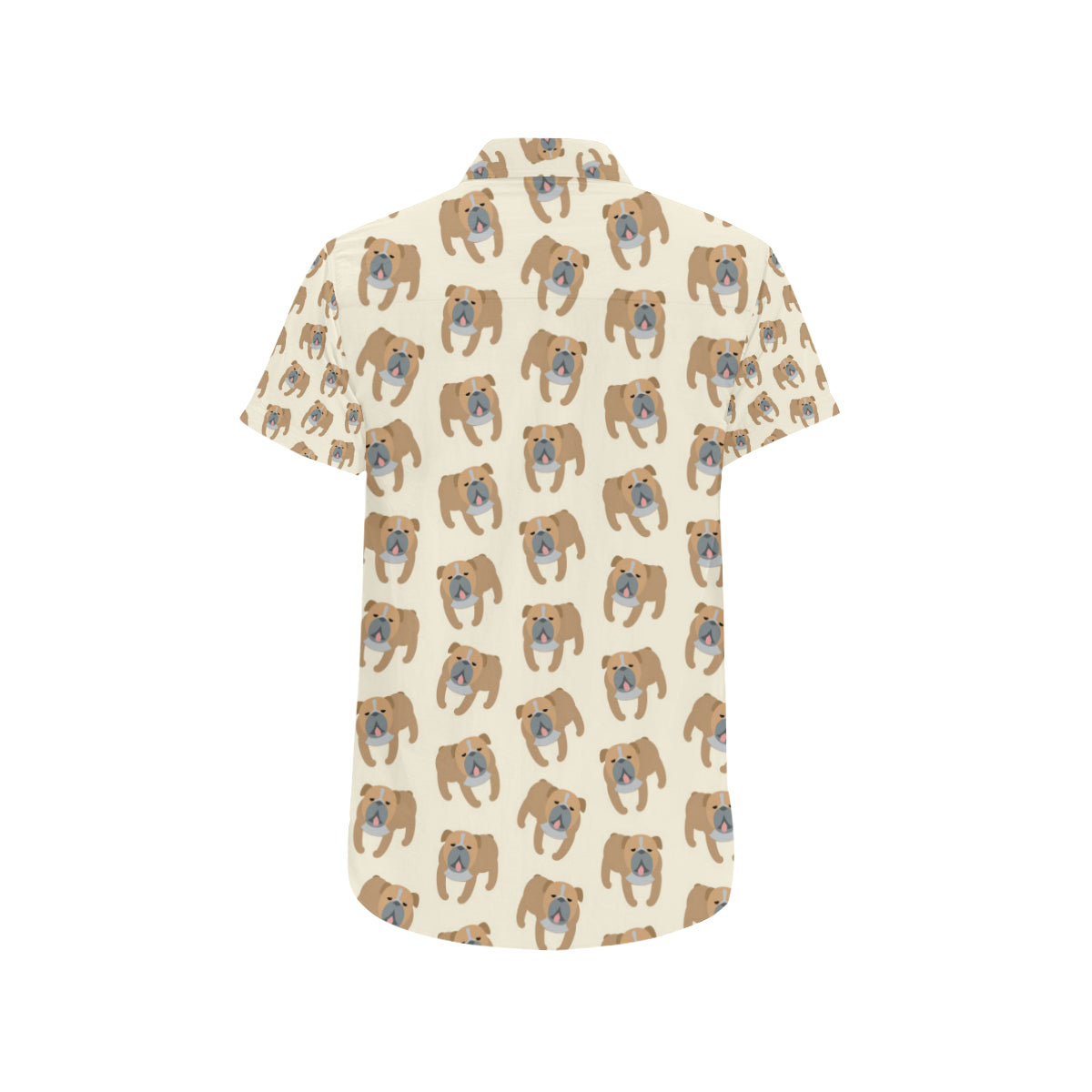 Bulldogs Pattern Print Design 01 Men's Short Sleeve Button Up Shirt
