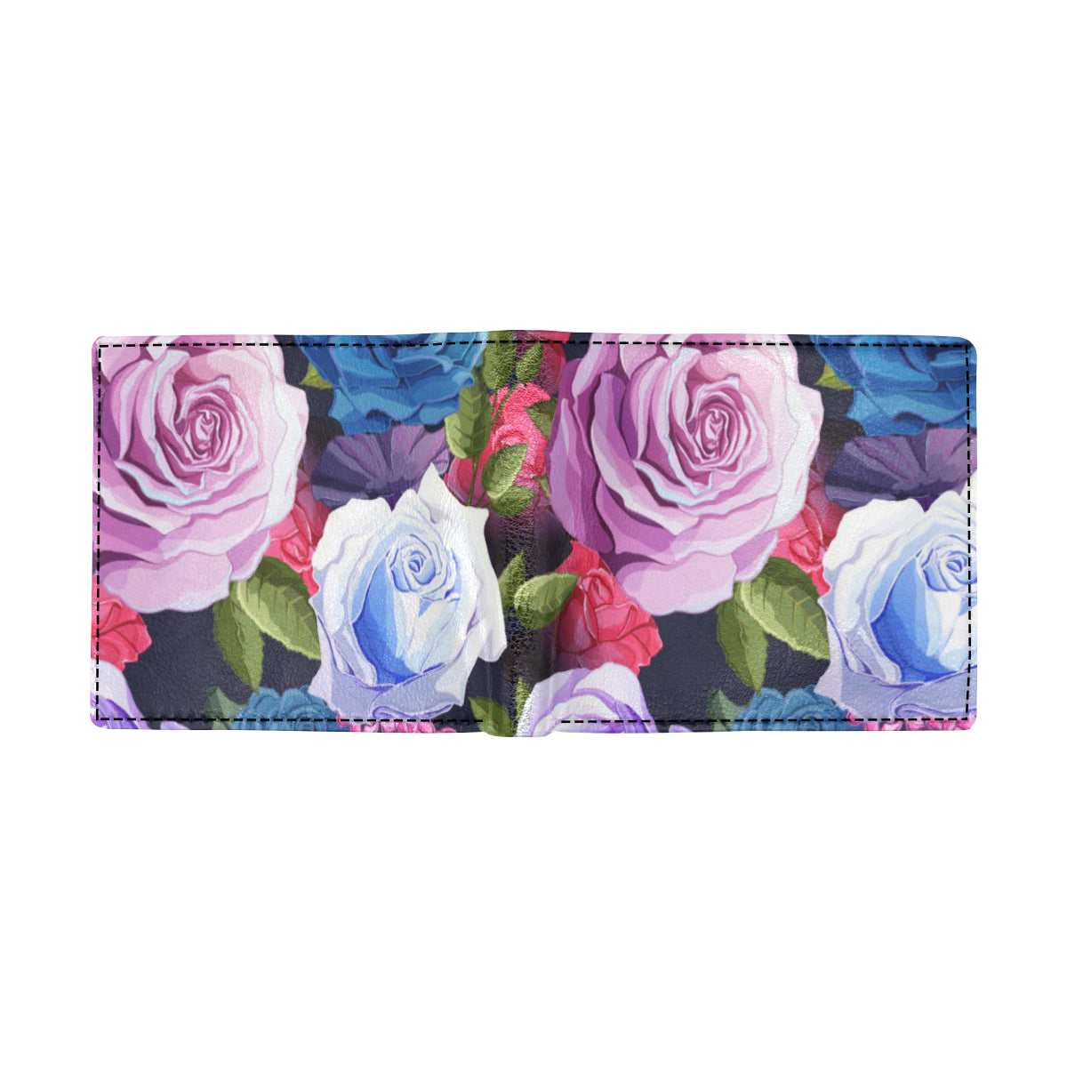 Rose Pattern Print Design RO09 Men's ID Card Wallet