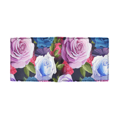 Rose Pattern Print Design RO09 Men's ID Card Wallet