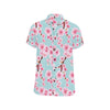 Cherry Blossom Pattern Print Design CB04 Men's Short Sleeve Button Up Shirt