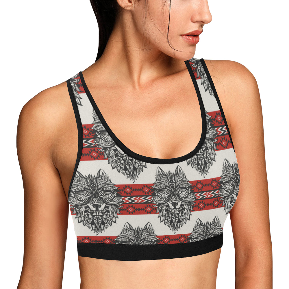 Native Indian Wolf Sports Bra