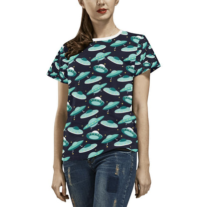 UFO Print Design LKS304 Women's  T-shirt