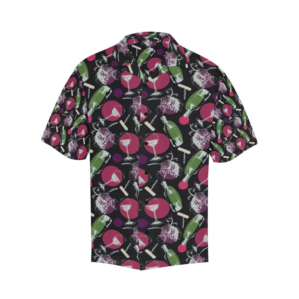 Wine Print Design LKS307 Men's Hawaiian Shirt