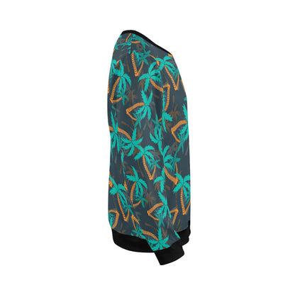 Palm Tree Pattern Print Design PT01 Men Long Sleeve Sweatshirt