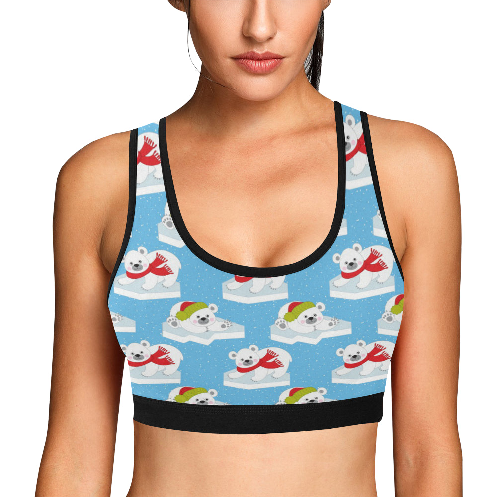 Polar Bear Pattern Print Design PB06 Sports Bra