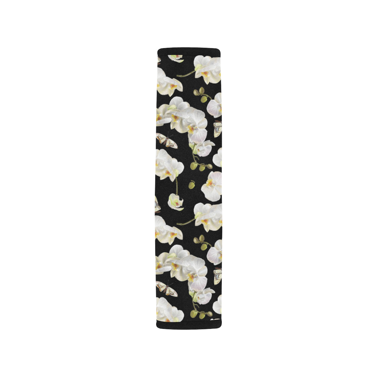 Orchid White Pattern Print Design OR011 Car Seat Belt Cover