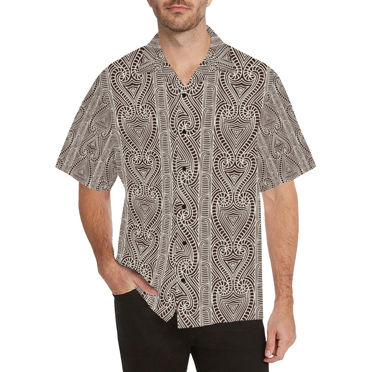 Maori Pattern Print Design 04 Men's Hawaiian Shirt