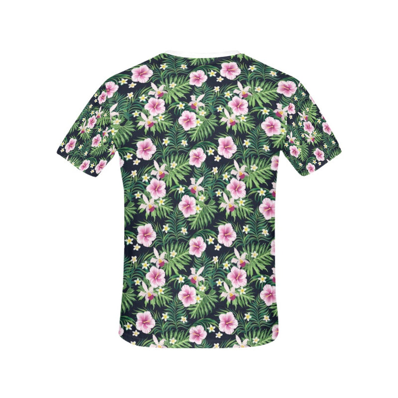 Hibiscus Tropical Print Design LKS309 Women's  T-shirt