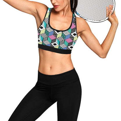 90s Pattern Print Design 3 Sports Bra