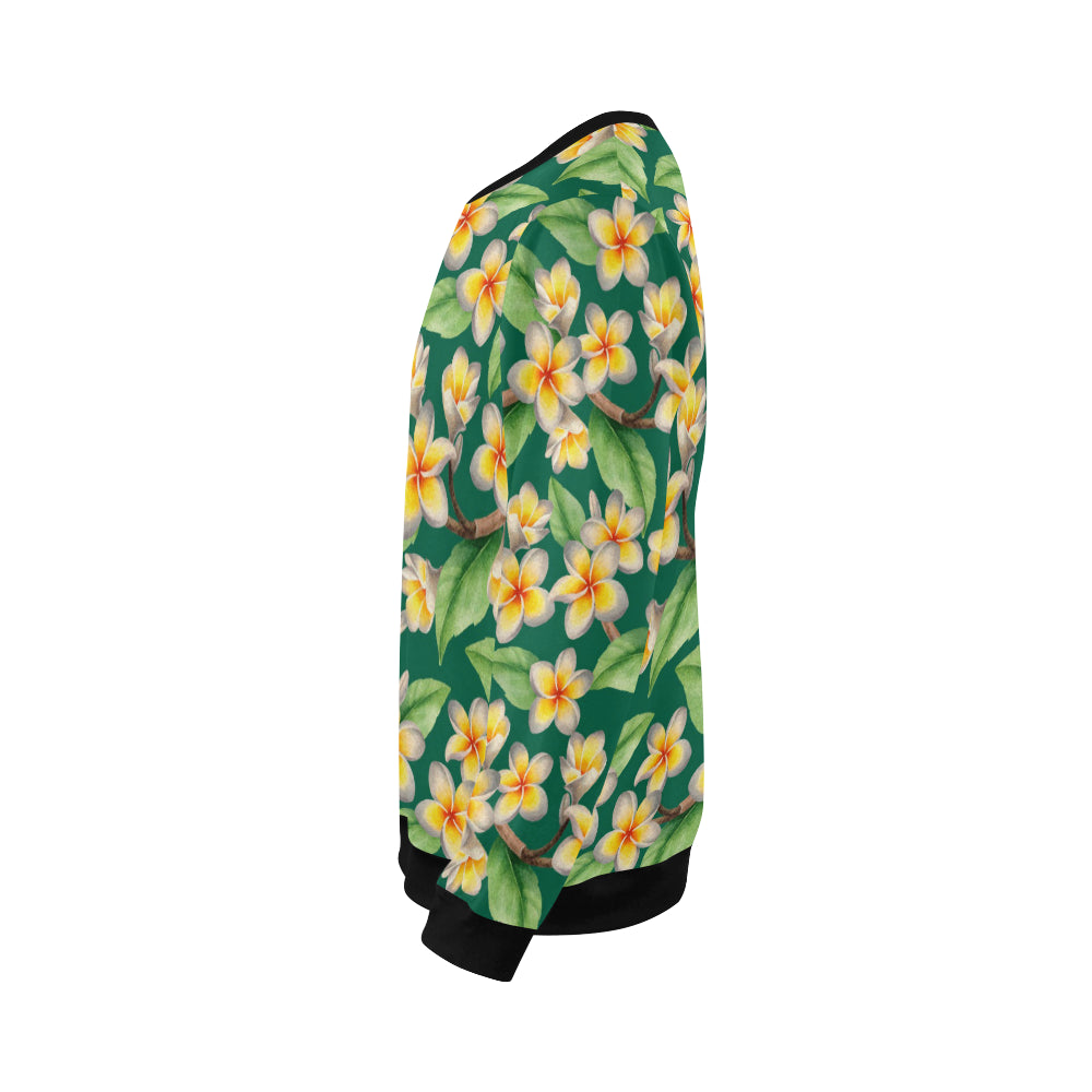 Plumeria Pattern Print Design PM07 Men Long Sleeve Sweatshirt