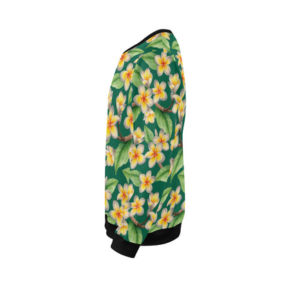 Plumeria Pattern Print Design PM07 Men Long Sleeve Sweatshirt
