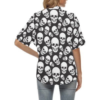 Skull Print Design LKS301 Women's Hawaiian Shirt