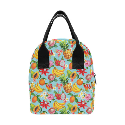 Tropical Fruits Pattern Print Design TF01 Insulated Lunch Bag