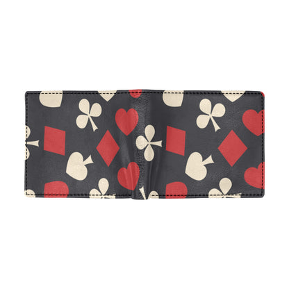 Poker Cards Pattern Print Design A02 Men's ID Card Wallet