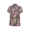 Camouflage Realistic Tree Leaf Print Men's Short Sleeve Button Up Shirt