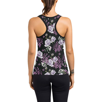 Lilac Pattern Print Design LI04 Women's Racerback Tank Top