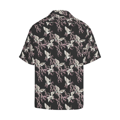 Crane Pattern Print Design 01 Men's Hawaiian Shirt