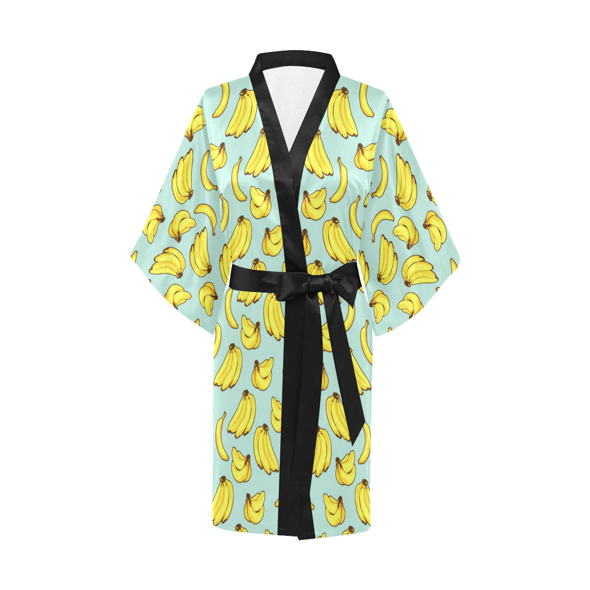 Banana Pattern Print Design BA04 Women's Short Kimono