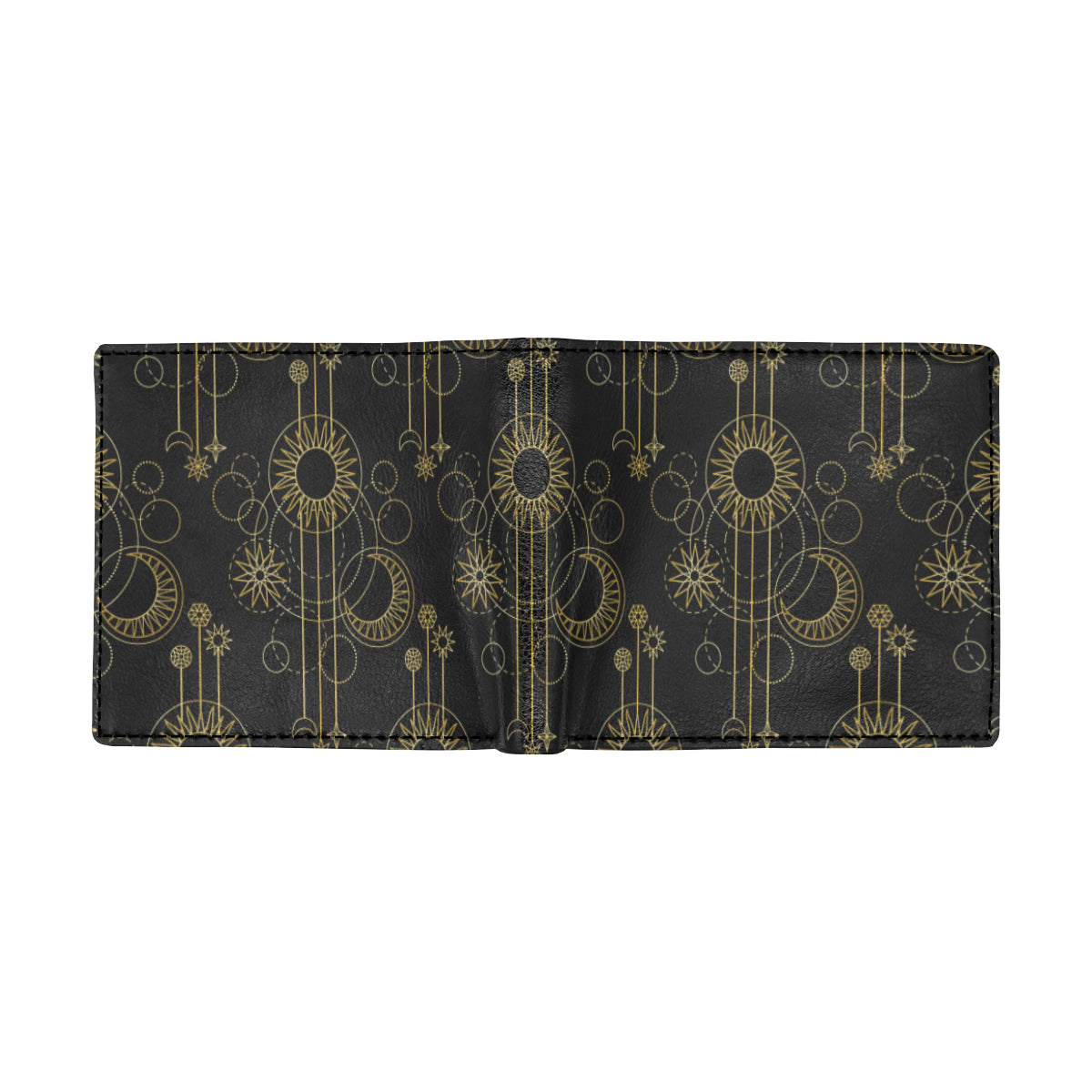 Moon Boho Style Pattern Print Design 01 Men's ID Card Wallet