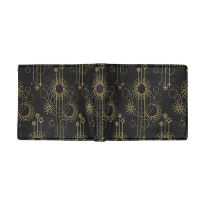 Moon Boho Style Pattern Print Design 01 Men's ID Card Wallet