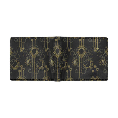 Moon Boho Style Pattern Print Design 01 Men's ID Card Wallet