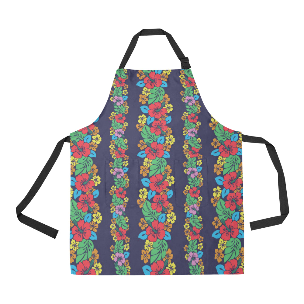 Hawaiian Themed Pattern Print Design H03 Apron with Pocket