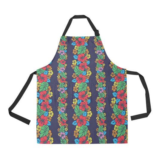 Hawaiian Themed Pattern Print Design H03 Apron with Pocket